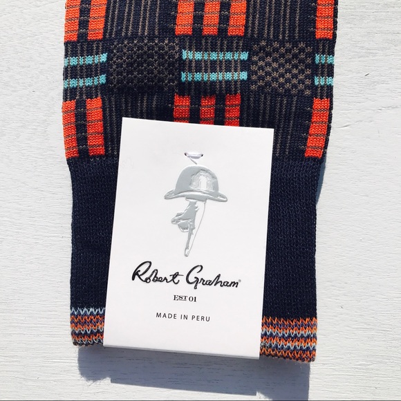 Robert Graham Underwear & Socks Robert Graham Grid Patterned Navy
